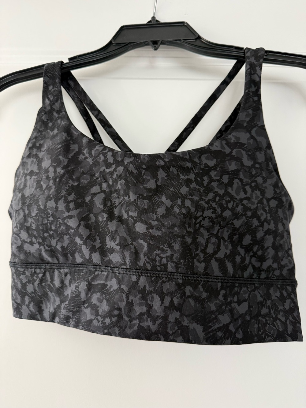 lululemon athletica Black Tonal Print Strappy Sports Bra